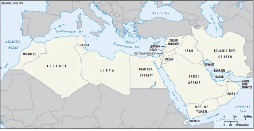 Figure 1: Map of the MENA Region; source: [5] 