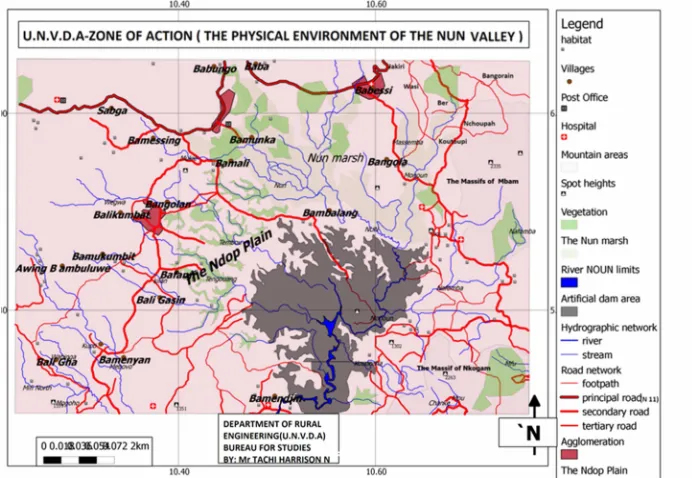 Figure 1. Location of the Ndop Plain Showing UNVDA Zone of Operation. 
