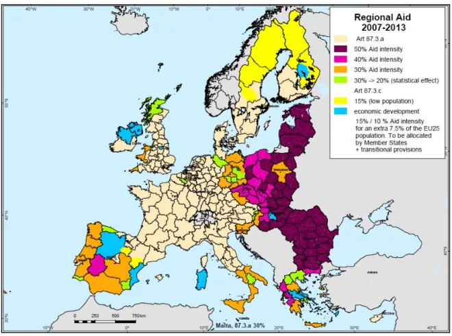Figure 19: Regional aid ceilings 2007-13 