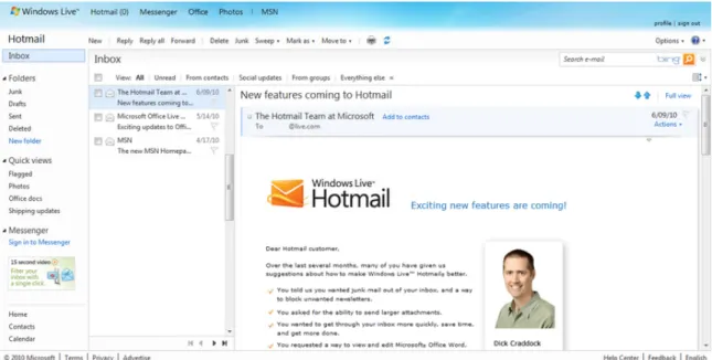 Figure 6.1: Windows Live Hotmail
