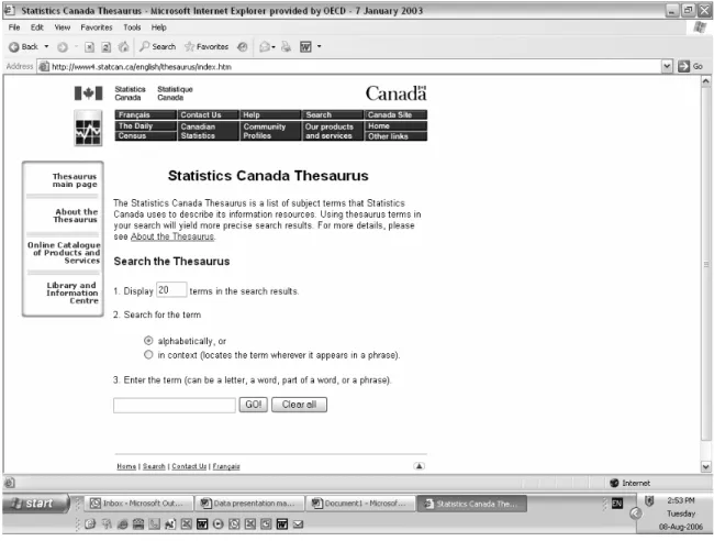 Figure 3: Statistics Canada Thesaurus 