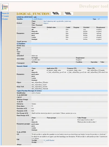 Fig 2.4.2.1 - Developer tool: displaying logical functions 