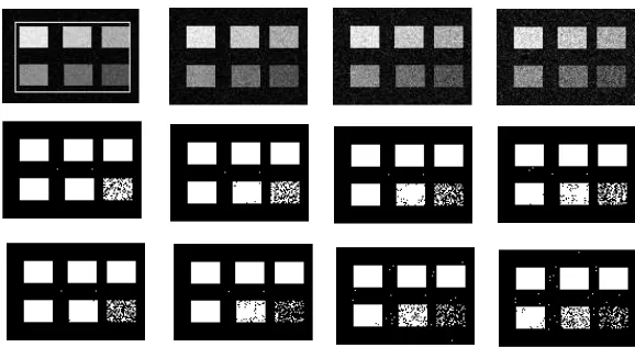Fig. 6: The robustness of the SOMCV and SOMCVs models to the additive noise: the ﬁrst row shows, from leftto right, the image of Fig