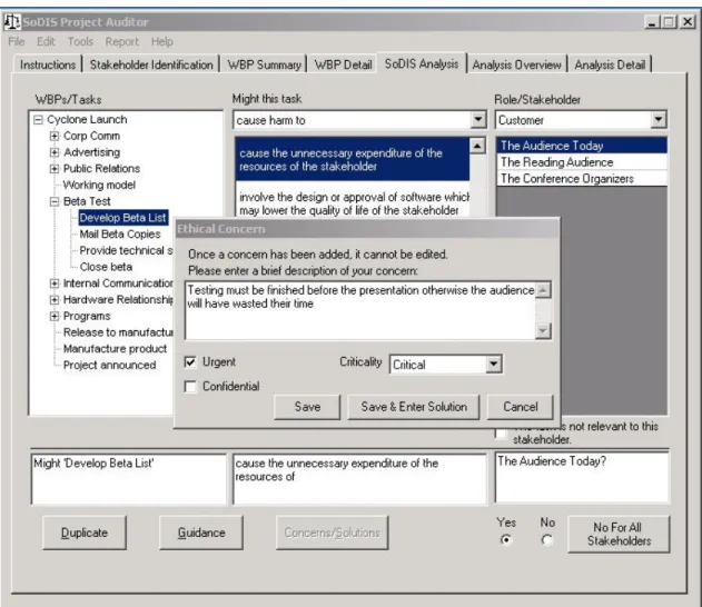 Figure 5 Concern /Solution screen; gotterbarnfig5.jpg 
