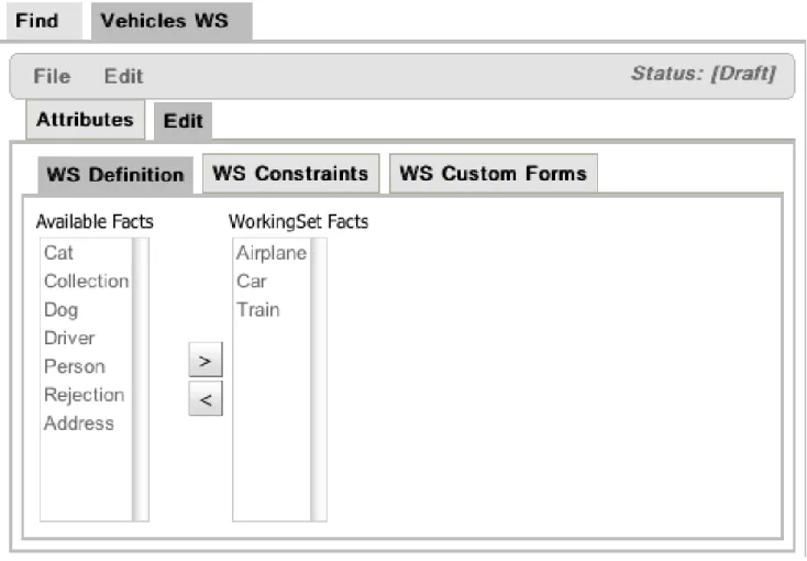 Figure 4.14. Creating a new Working Set