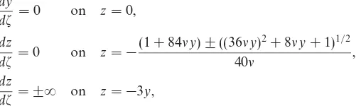 Figure 7(b) the null clines of (7.18) are plotted, together with the singular line y + 3z = 0,