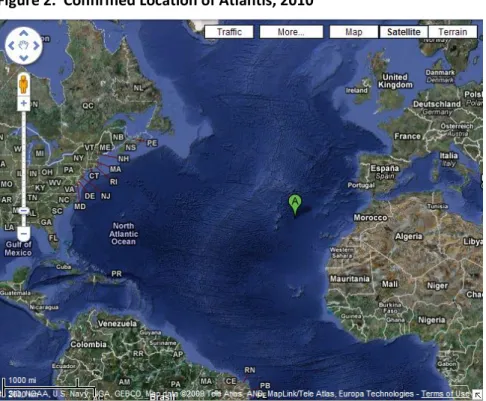 Figure 2.  Confirmed Location of Atlantis, 2010 
