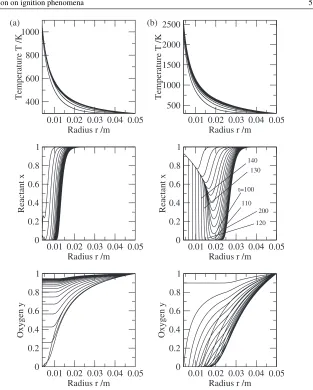 Table 3. The depth of burnt product rb in metre for N = 10 when the hot-spot radius is varied.