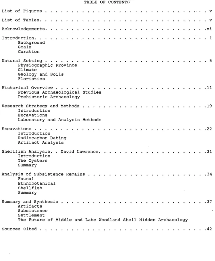 TABLE  OF  CONTENTS  List  of  Figures  List  of  Tables.  •  Acknowledgements.  Introduction