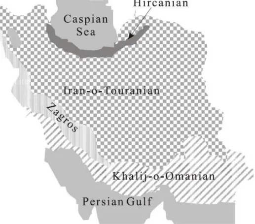 Figure 1. Distribution of four ecological zones of Iran 