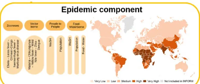 Figure 4. Epidemic component in the Hazard &amp; Exposure dimension of the INFORM Risk Index 