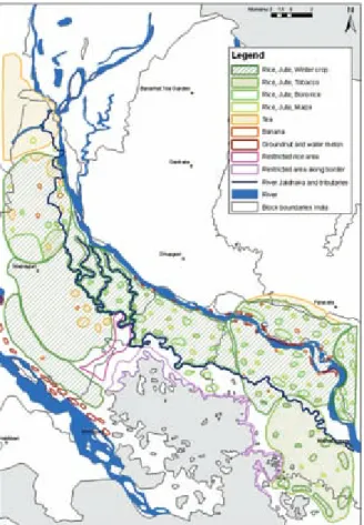 figure 3: different cropping patterns in the  Jaldhaka watershed