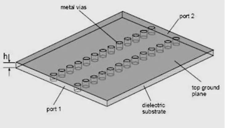 Figure 2.4: Modelled SIW Structure. 