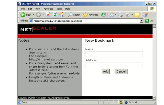 Figure  9 Add Bookmark Page