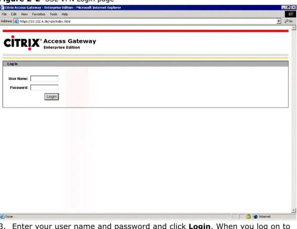 Figure 2-2   SSL VPN Login page 