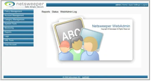 Figure 4 WebAdmin Dashboard, School Theme 