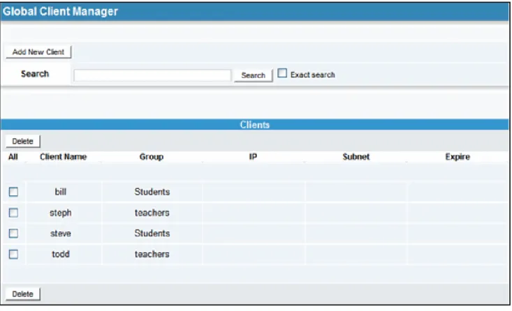 Figure 17: Global Client Manager 