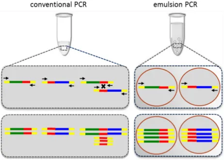 Figure 2-4 Emulsion PCR versus Conventional PCR 