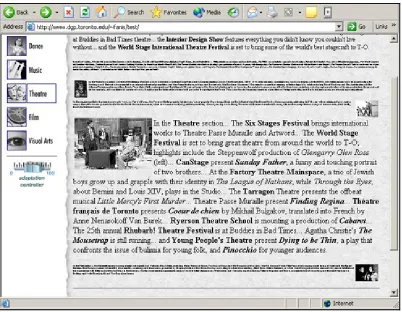 Fig. 2. Paragraphs related to theatre are on focus