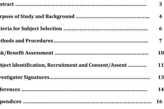 Table	  of	  Contents:	   	   	   	   Abstract	  ………………………………………………………………………….………….	   	  3	   	  