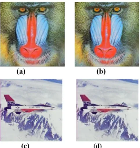 Figure 3 : Sample Baboon and Jet Input and Stego Image results 