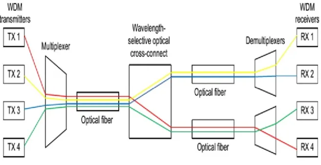 Figure 2.1: A simple WDM based optical network.