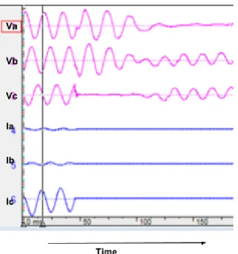 Figure 8: Phase to ground fault in time 