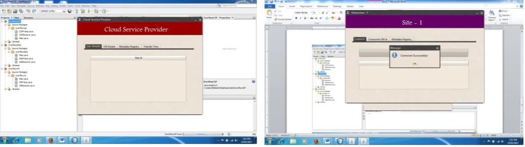 Figure 2: Screen Shots Shows Cloud Service Provider 