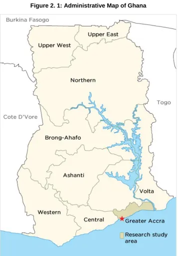 Figure 2. 1: Administrative Map of Ghana 