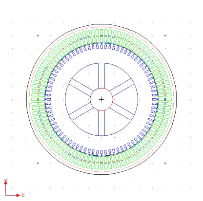 Figure 4.1: The geometric model of the simulated induction motor  