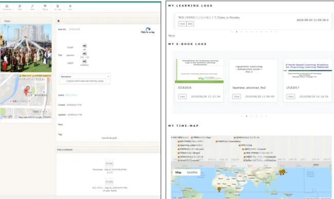 Figure 4: An authentic learning log (on left) and seamless activity tracking function (on right)  4.2.2  Phase 2 (Dataset) 