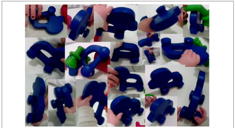 FIGURE 4 | Sample images of a single object captured by a 15-month-old infant’s head-camera during play.