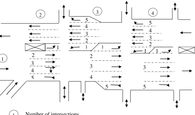 Figure 7 Schematic Presentation of Sections and Lanes 