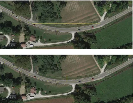 Figure 4.3 Curve radius measurement from chord length and offset distance (Google Map,  2015) 