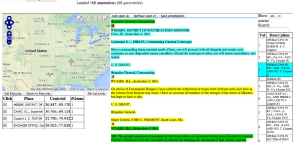 Figure 2.2: Screenshot of annotation tool used for adding geometries to document spans.