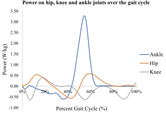 Figure 2-6: Joints power over the gait cycle 