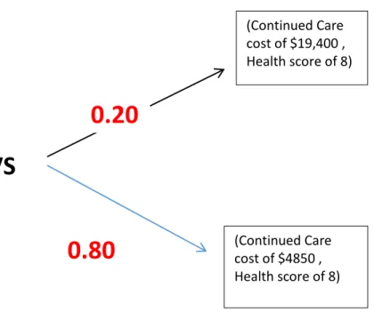 Figure 11: Lottery question for testing the Utility Independence of the decision maker for the  continued care cost 