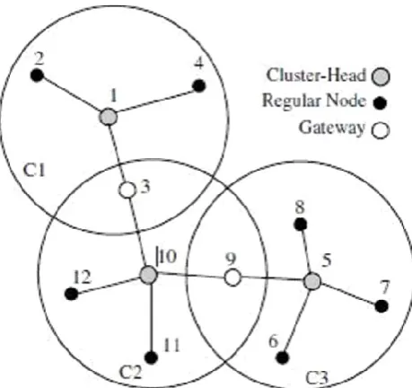Figure 2. Illustration of a typical cluster-b ased network. 