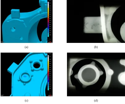 Figure 7. Simulation of microporosity formation: (a) upper part of the casting; (b) lower part of the casting