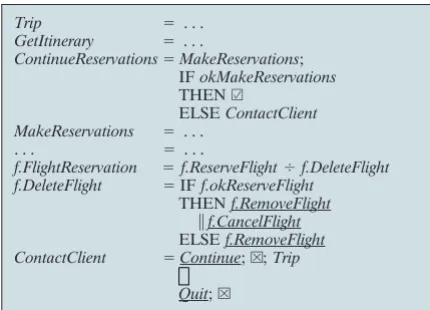 Table 3Travel Agency example without the StACextensions