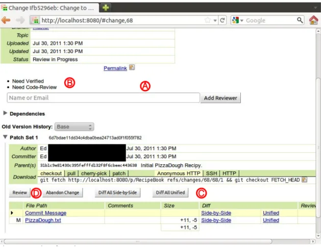 Figure 3.3: Gerrit Code Review Screen [68]