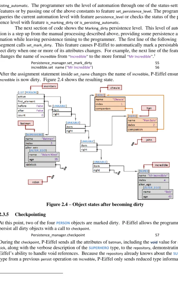 Figure 2.4 – Object states after becoming dirty  2.3.5    Checkpointing 