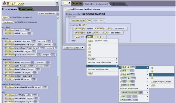 Figure 2.6: Screenshot of a simple program in the Alice interface.