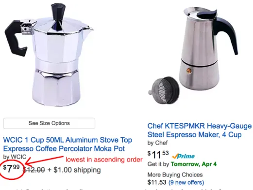 Figure 4.7: Type 1 of MR Violation: Fail to reverse different price items on amazon.com