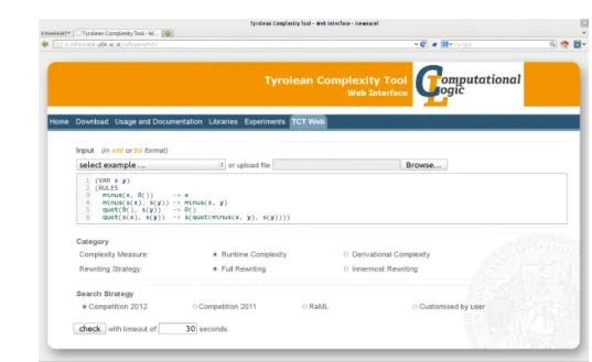 Figure 1 Web Interface of TCT.