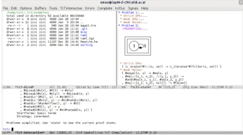 Figure 3 TCT Major Mode for GNU Emacs.