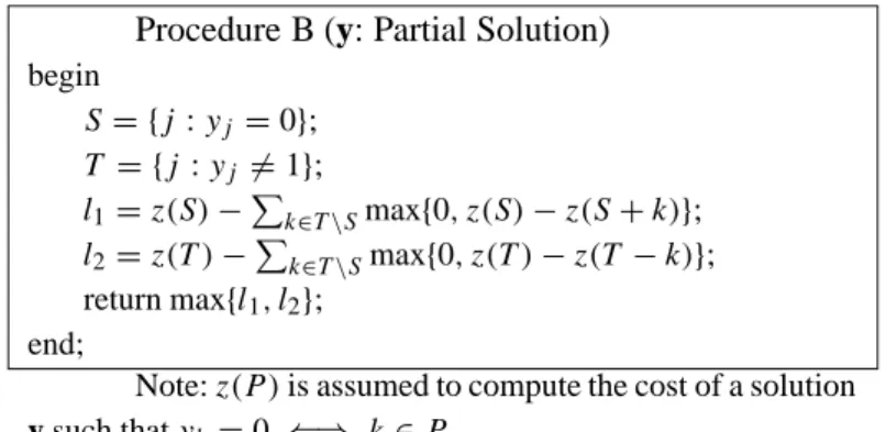 Figure 3.2: Pseudocode for the bound used in the implementations