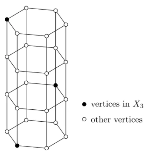 Figure 4.1 An example of a packing X 3 of C 6 P 4 with density 1 8 .