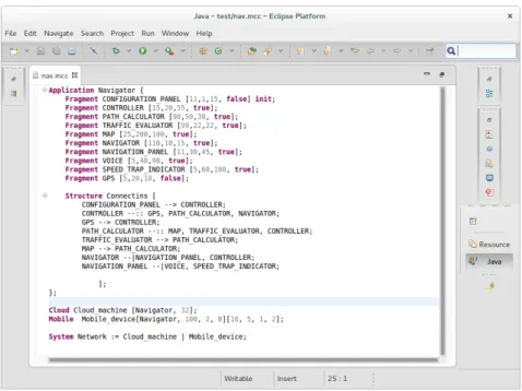Figure 11: MobiCa Editor: Navigator application