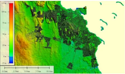Figure 6.2 displays the image of the city and the road network is overlapping the map
